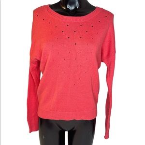 Size XS - GAP Coral Boyfriend Sweater with Cutout Detailing